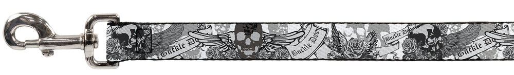 Dog Leash - BD Skull w/Roses
