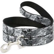 Dog Leash - BD Skull w/Roses