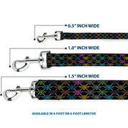 Dog Leash - BD Monogram Black/Multi Neon