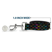 Dog Leash - BD Monogram Black/Multi Neon