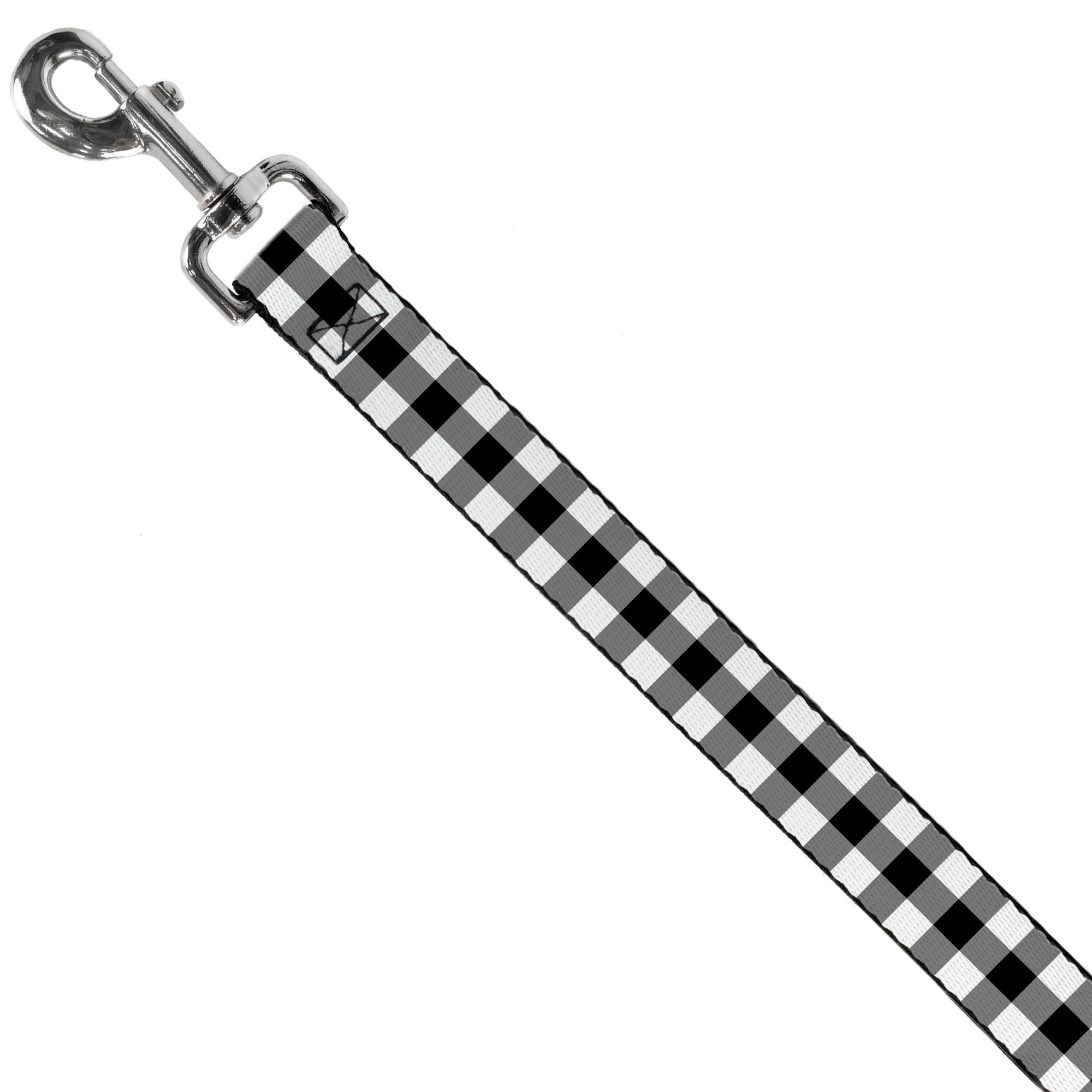 Dog Leash - Buffalo Plaid Black/White