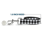Dog Leash - Buffalo Plaid Black/White