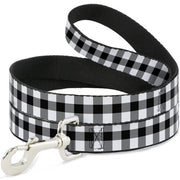 Dog Leash - Buffalo Plaid Black/White