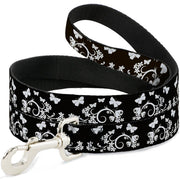 Dog Leash - Butterfly Garden Black/White