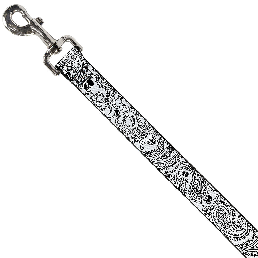 Dog Leash - Bandana/Skulls White/Black