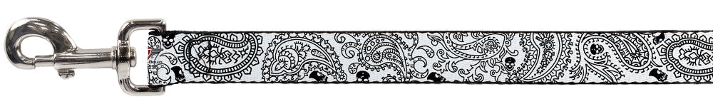 Dog Leash - Bandana/Skulls White/Black
