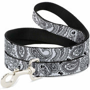 Dog Leash - Bandana/Skulls White/Black