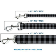 Dog Leash - Buffalo Plaid Black/Gray