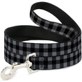 Load image into Gallery viewer, Dog Leash - Buffalo Plaid Black/Gray

