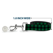 Dog Leash - Buffalo Plaid Black/Green
