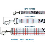 Dog Leash - BD Plaid White/Gray/Red