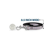Dog Leash - BD Plaid White/Gray/Red