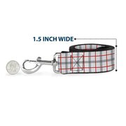 Dog Leash - BD Plaid White/Gray/Red