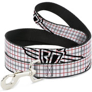 Dog Leash - BD Plaid White/Gray/Red