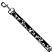 Dog Leash - Butterfly Garden2 Black/White