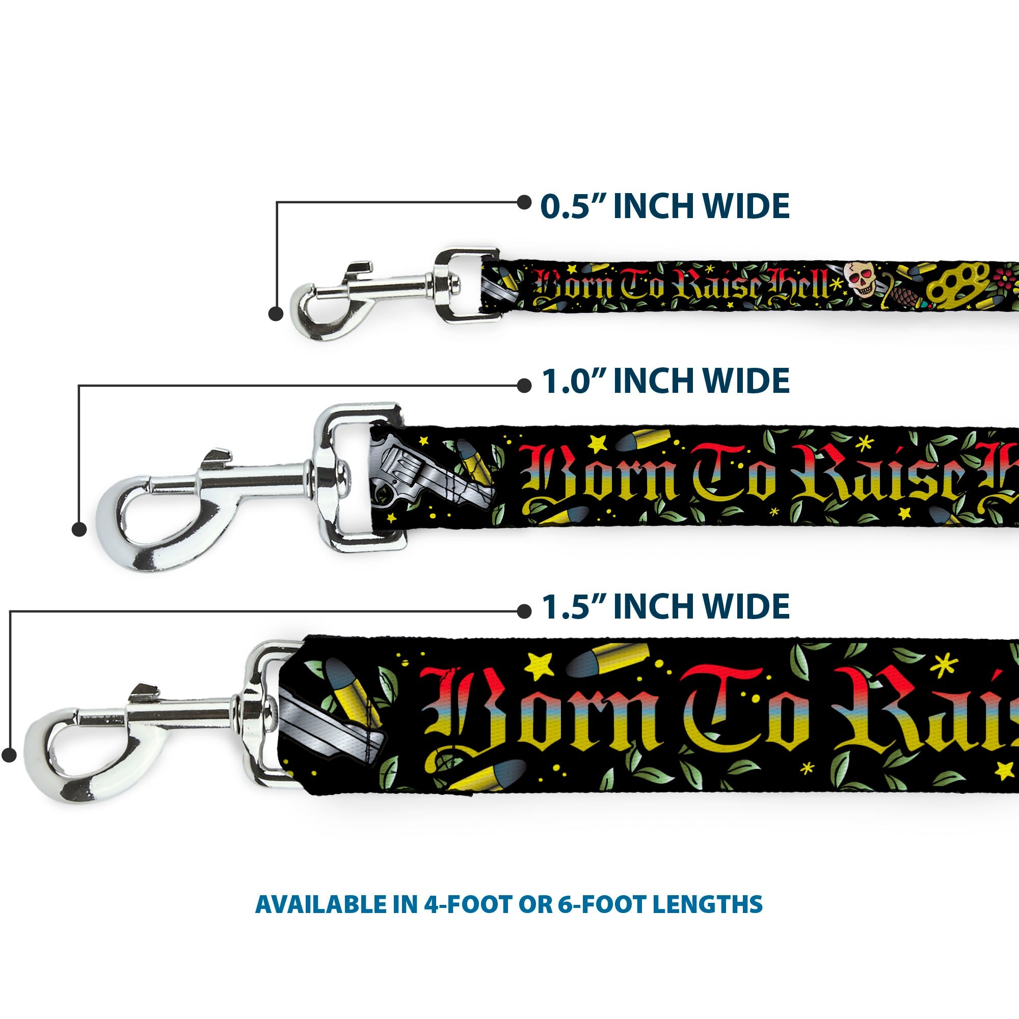 Dog Leash - Born to Raise Hell Black