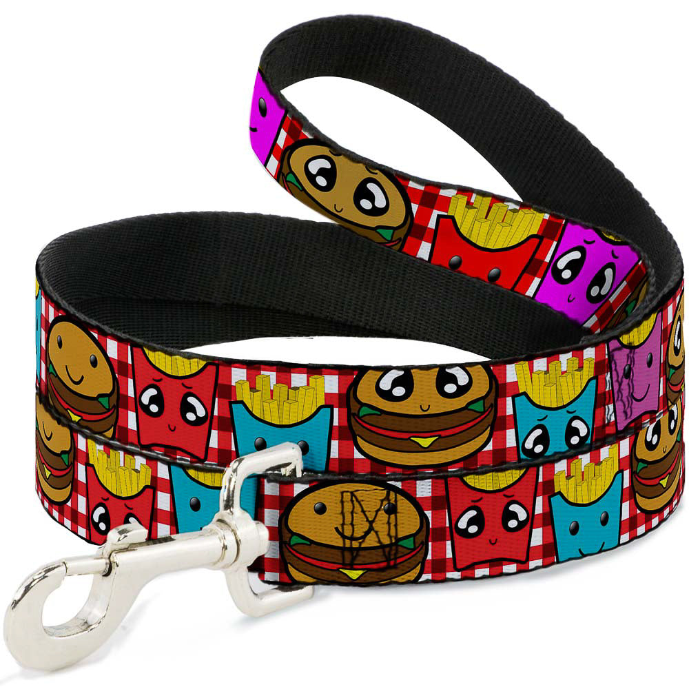 Dog Leash - Burger & Fries Cartoon