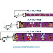 Dog Leash - Bunny Superhero Purple