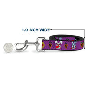 Dog Leash - Bunny Superhero Purple