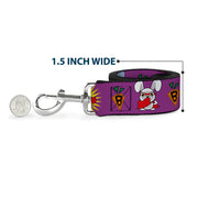 Dog Leash - Bunny Superhero Purple