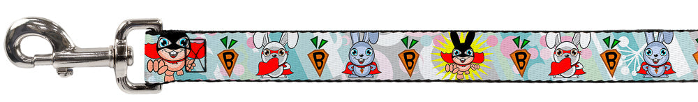 Dog Leash - Bunny Superhero Multi Pastel