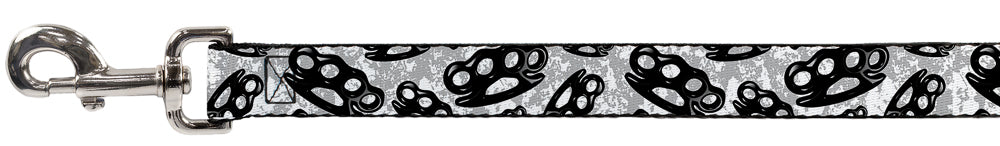 Buckle-Down Dog Leash - Brass Knuckles White/Gray/Black