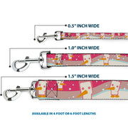 Dog Leash - Block Penguins Mauve