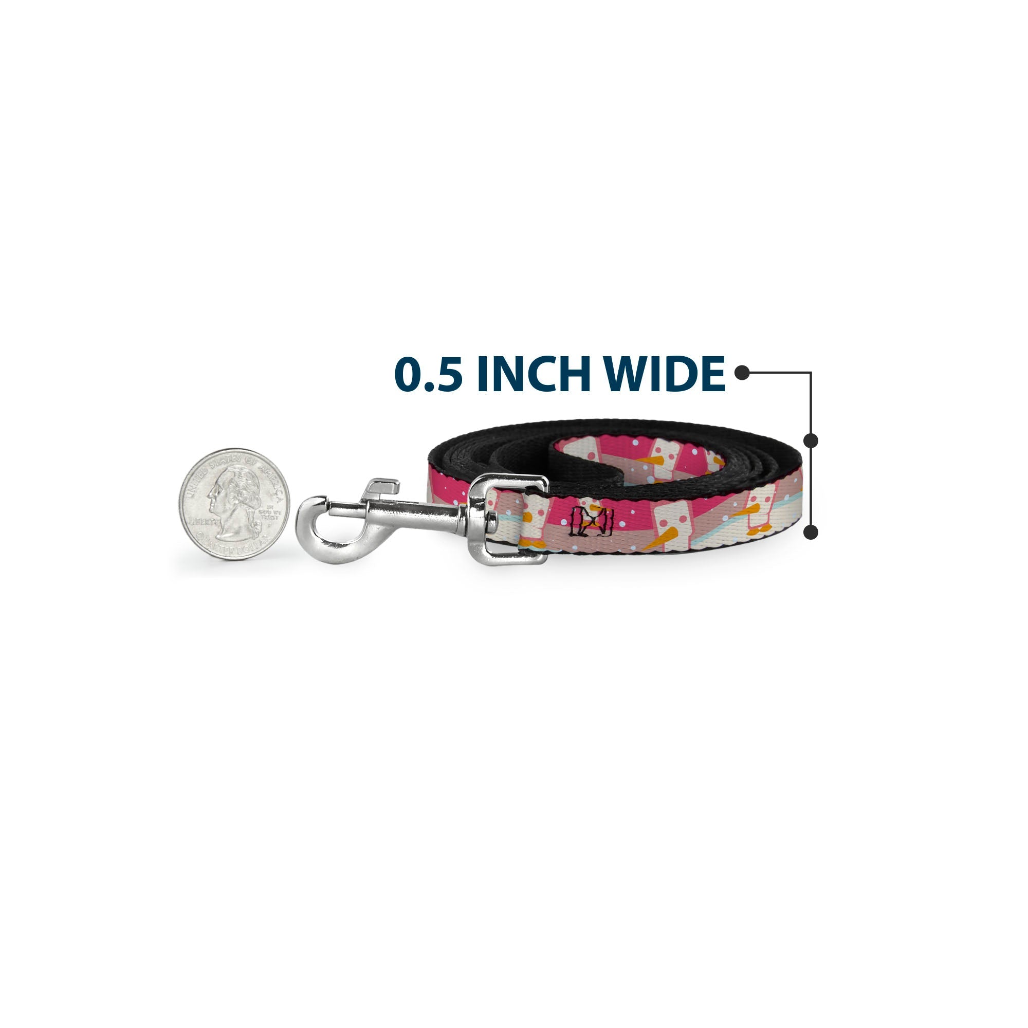 Dog Leash - Block Penguins Mauve