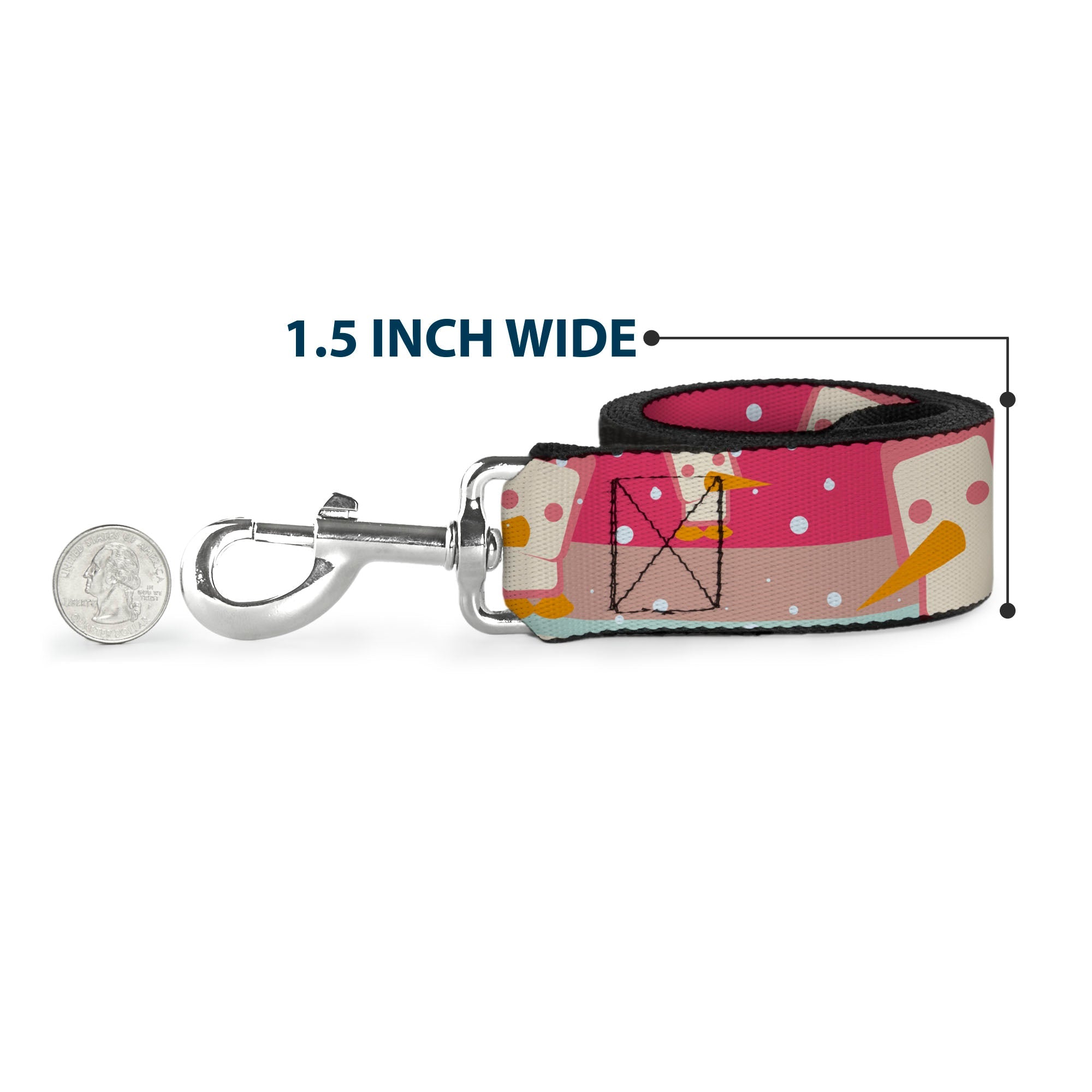 Dog Leash - Block Penguins Mauve