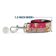 Dog Leash - Block Penguins Mauve