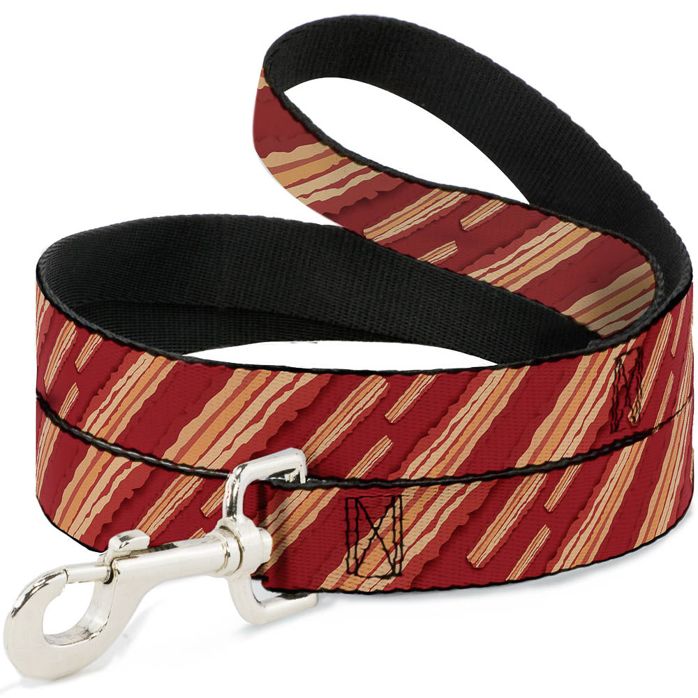 Dog Leash - Bacon Slices Red