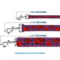 Load image into Gallery viewer, Dog Leash - Broken Hearts & Roses w/Fuchsia Plaid
