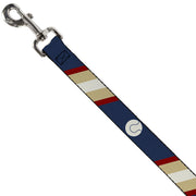 Dog Leash - Ball/Stripes Tan/Blue/Burgundy