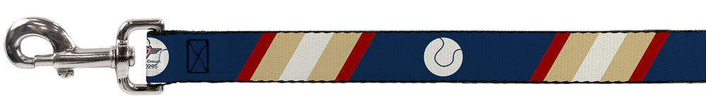 Dog Leash - Ball/Stripes Tan/Blue/Burgundy