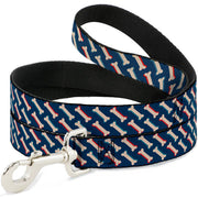 Dog Leash - Bones Blue/Tan/Red