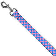 Dog Leash - Checker Baby Pink/Baby Blue