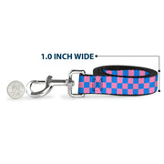 Dog Leash - Checker Baby Pink/Baby Blue