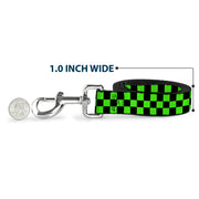 Dog Leash - Checker Black/Neon Green