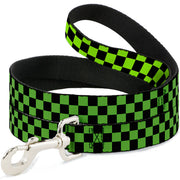 Dog Leash - Checker Black/Neon Green