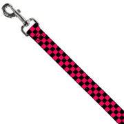 Dog Leash - Checker Black/Neon Pink