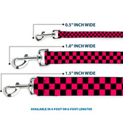 Dog Leash - Checker Black/Neon Pink
