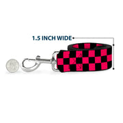 Dog Leash - Checker Black/Neon Pink
