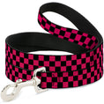Load image into Gallery viewer, Dog Leash - Checker Black/Neon Pink
