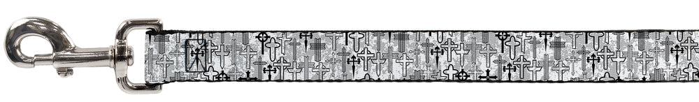 Dog Leash - Crosses Assorted Distressed White/Black
