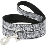 Dog Leash - Crosses Assorted Distressed White/Black