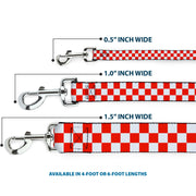 Dog Leash - Checker Red/White