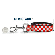 Dog Leash - Checker Red/White