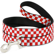 Dog Leash - Checker Red/White