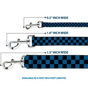Dog Leash - Checker Black/Turquoise