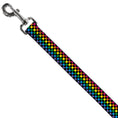 Load image into Gallery viewer, Dog Leash - Checker Black/Neon Rainbow
